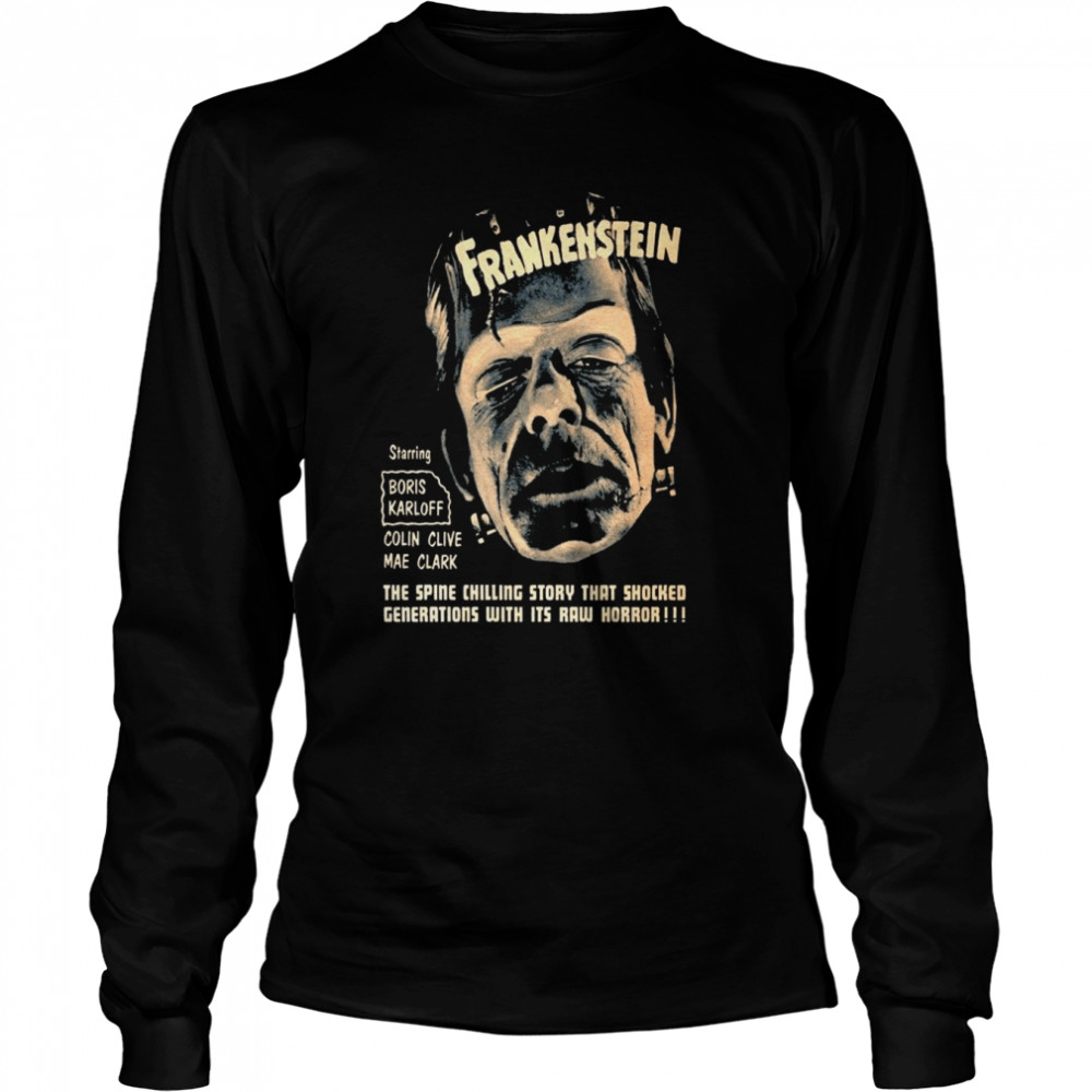 Frankenstein Horror Poster shirt Long Sleeved T-shirt
