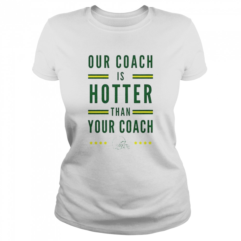 Green Bay Packers our coach is hotter than your coach Matt Lafleur shirt Classic Women's T-shirt