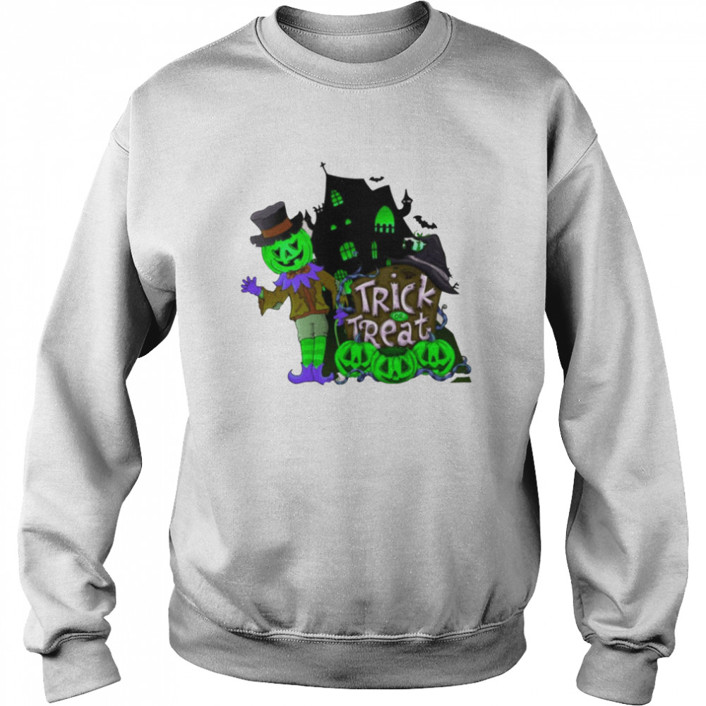Horror Mansion Trick Or Treat Halloween Illustration shirt Unisex Sweatshirt