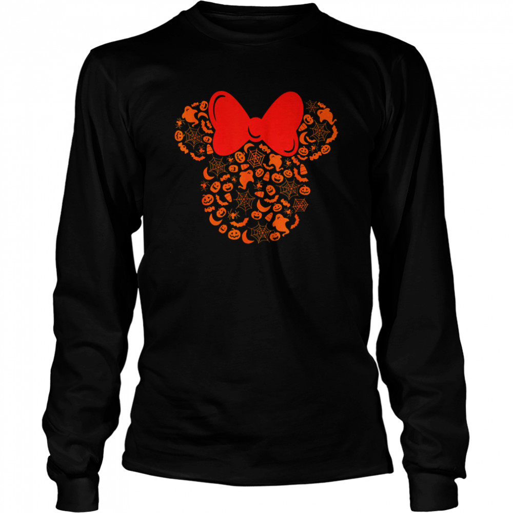 Mickey Halloween Pumkin And Spider Ghost Are So Scary T- Long Sleeved T-shirt