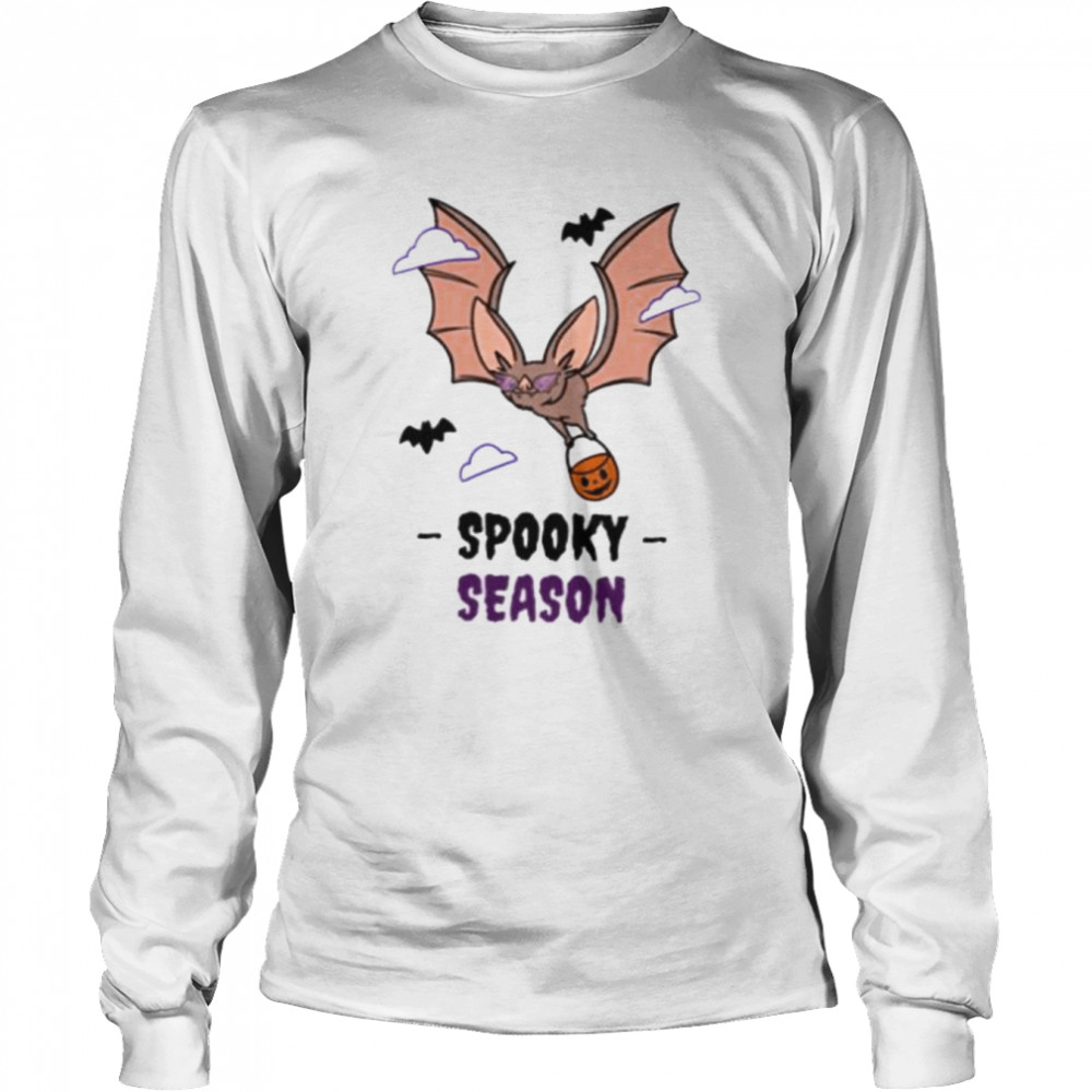 Spooky Season Bat Halloween Illustration shirt Long Sleeved T-shirt
