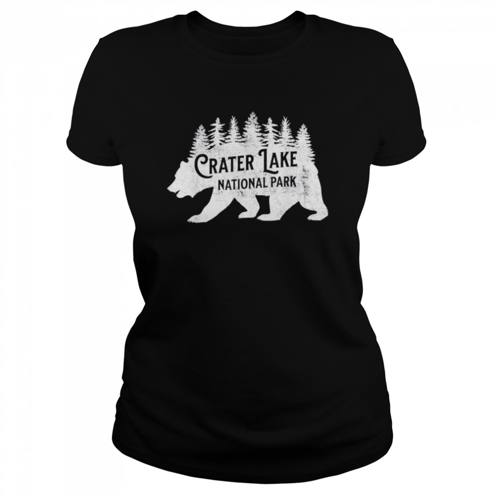 crater lake oregon nature bear hiking outdoors t classic womens t shirt