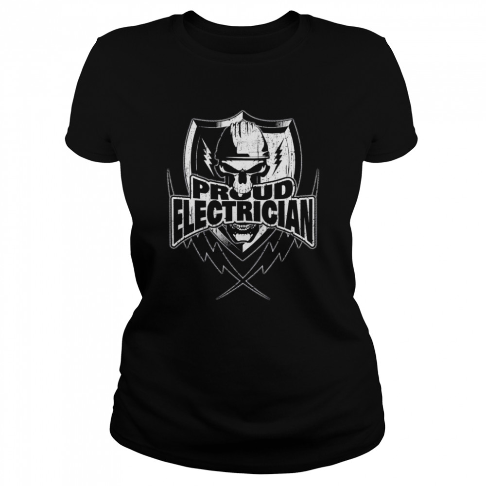 Electrician Skull And Thunderbolts shirt Classic Women's T-shirt