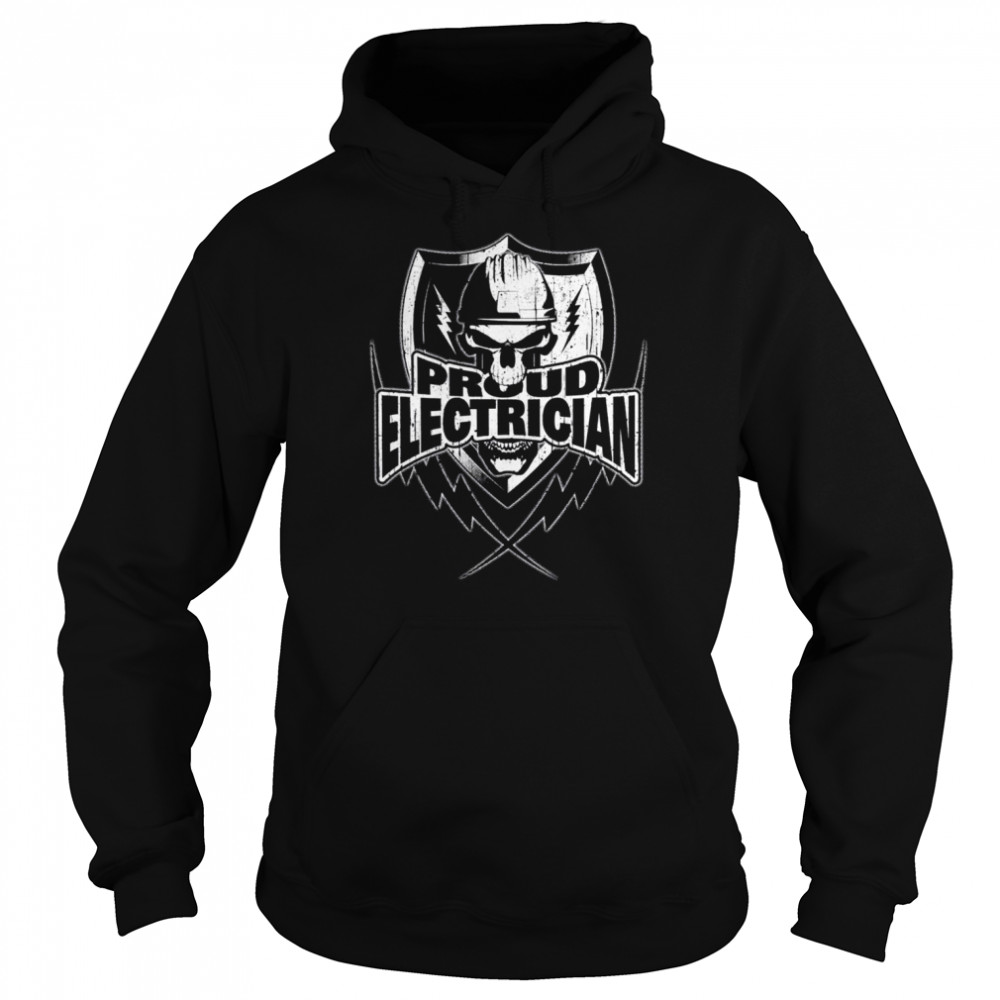 Electrician Skull And Thunderbolts shirt Unisex Hoodie