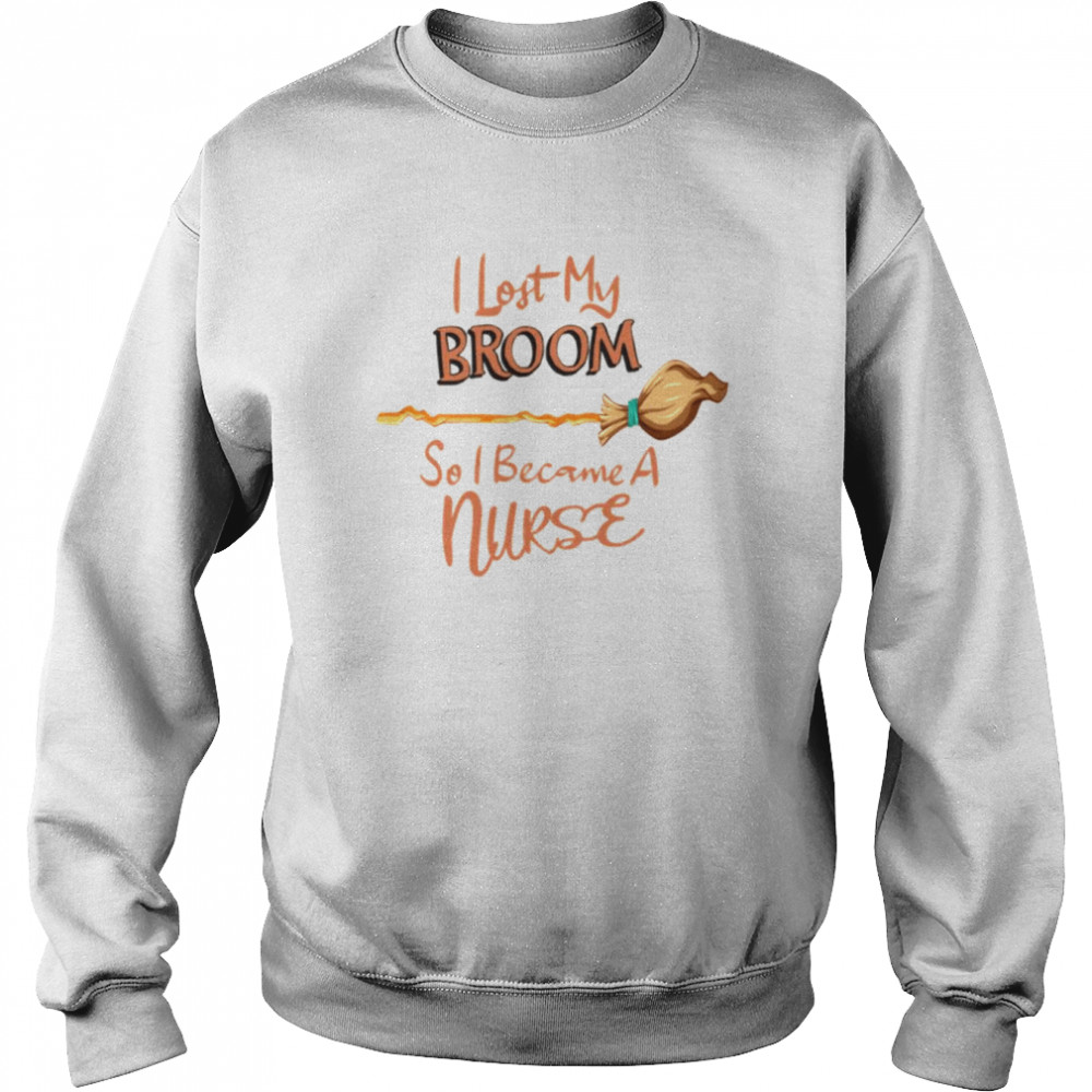 I Lost My Broom Halloween Illustration shirt Unisex Sweatshirt