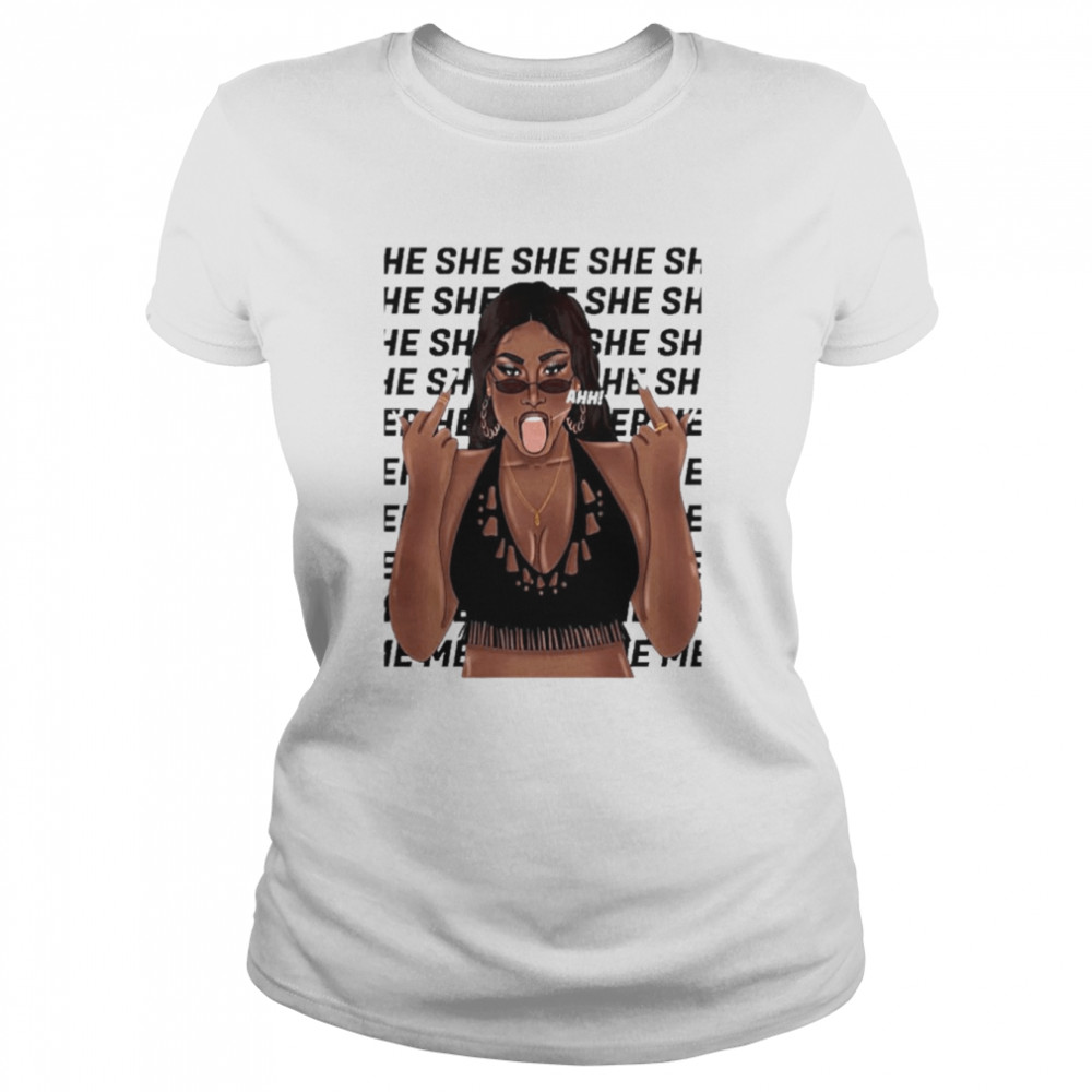 ahhh megan thee stallion tongue out classic womens t shirt