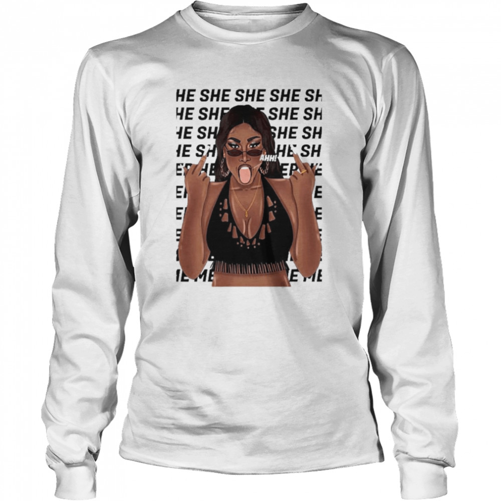 ahhh megan thee stallion tongue out long sleeved t shirt
