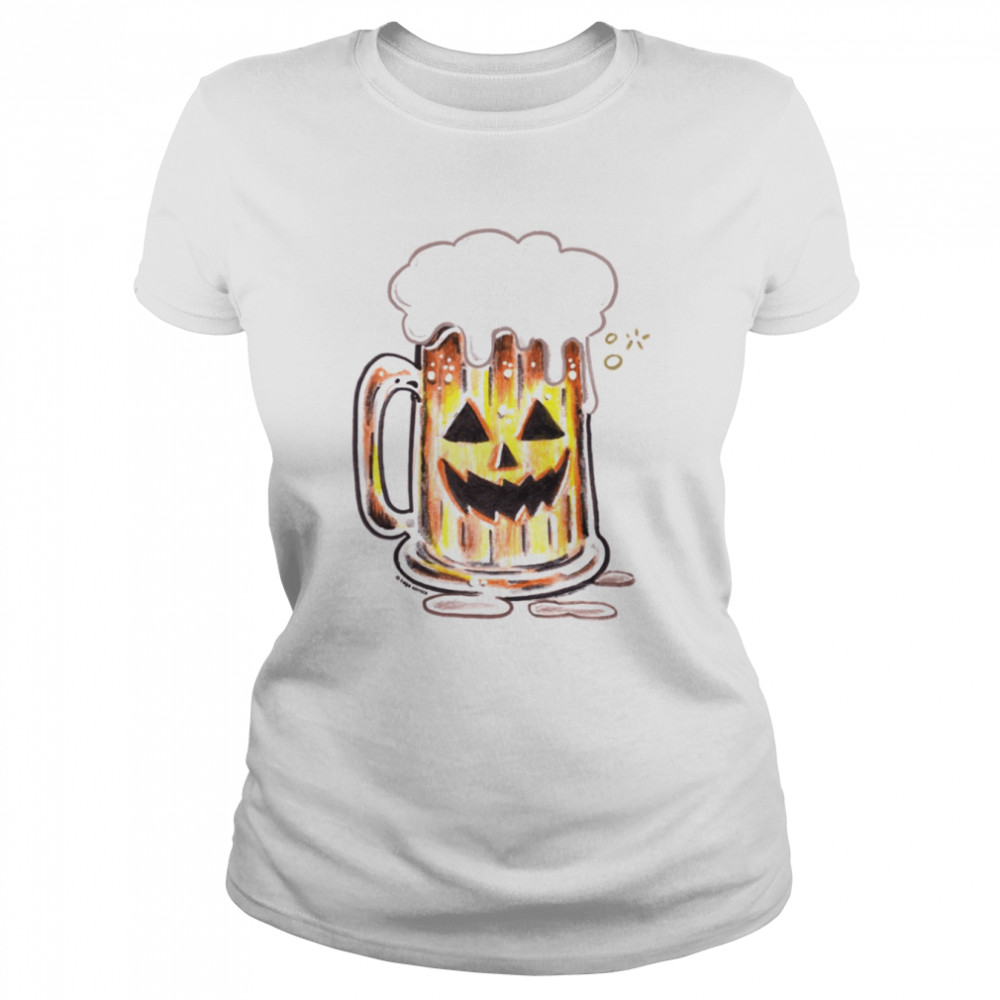 beer pumpkin trick or beer halloween shirt classic womens t shirt
