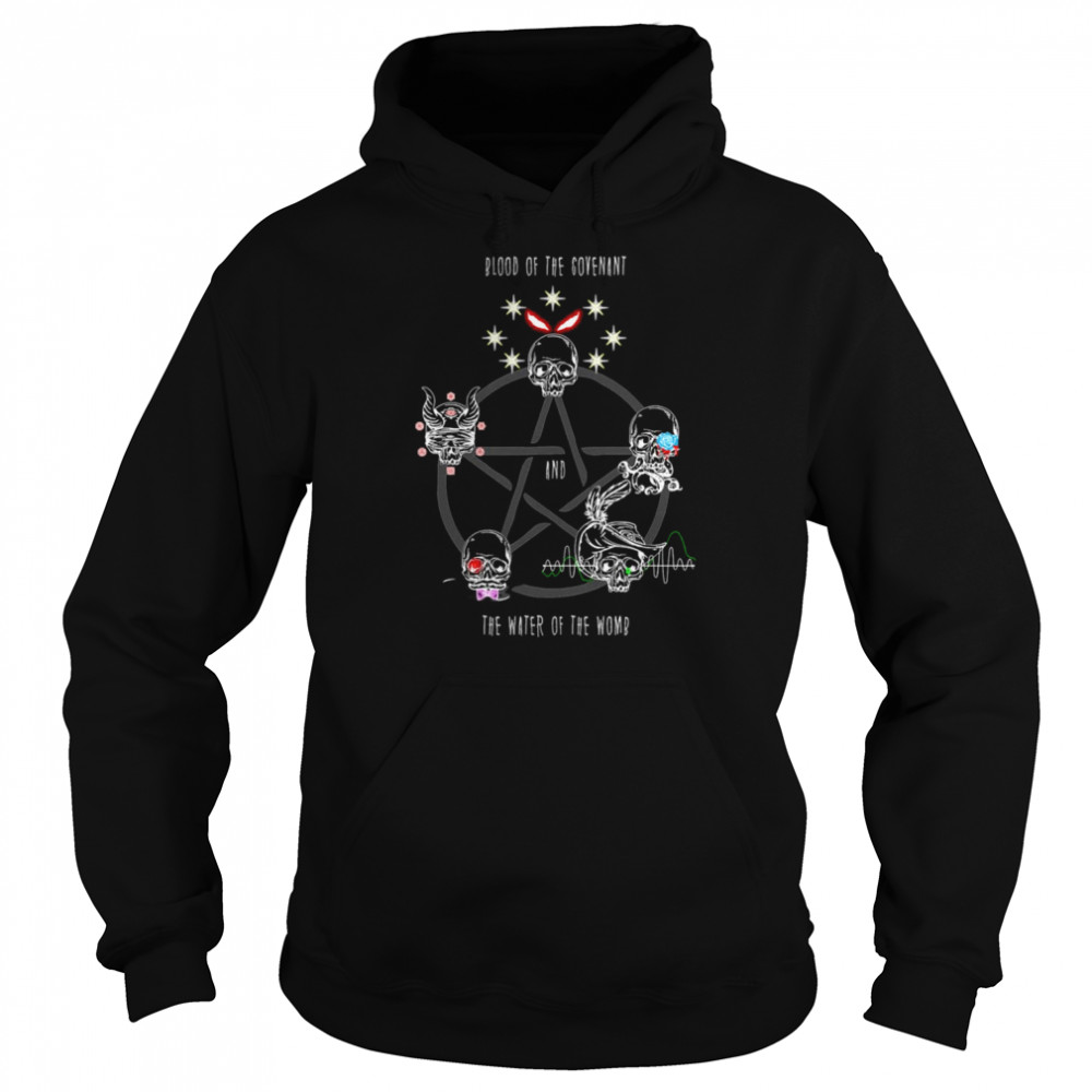 blood of the covenant the water of the womb no border shirt unisex hoodie