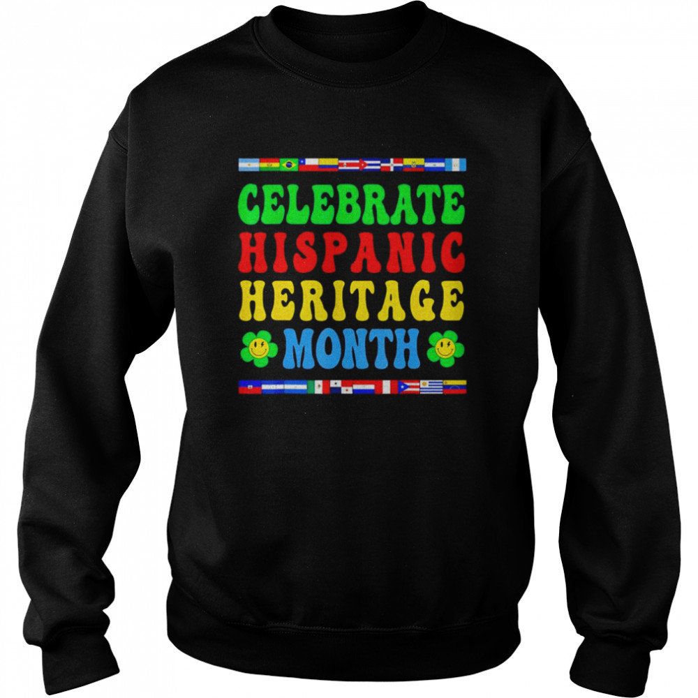 Celebrate Hispanic Heritage Month Latino Hippie Country Flag T- Unisex Sweatshirt