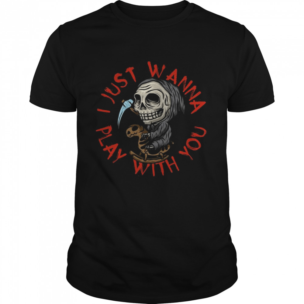 Chibi Funny Grim Reaper Skeleton New Halloween shirt Classic Men's T-shirt