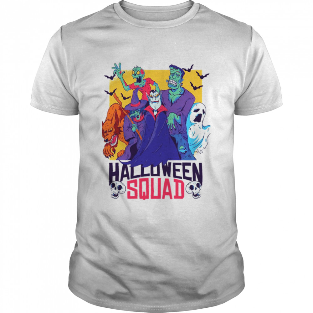 Halloween Monster Squad Zombie Witch Vampire Ghost Werewolf Frankenstein shirt Classic Men's T-shirt
