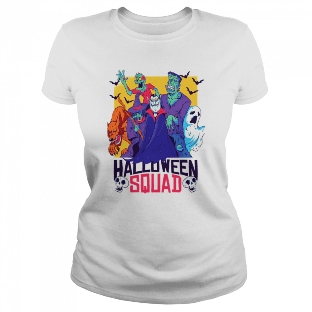 Halloween Monster Squad Zombie Witch Vampire Ghost Werewolf Frankenstein shirt Classic Women's T-shirt