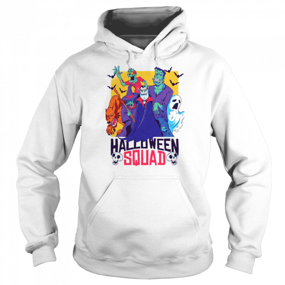 Halloween Monster Squad Zombie Witch Vampire Ghost Werewolf Frankenstein shirt Unisex Hoodie