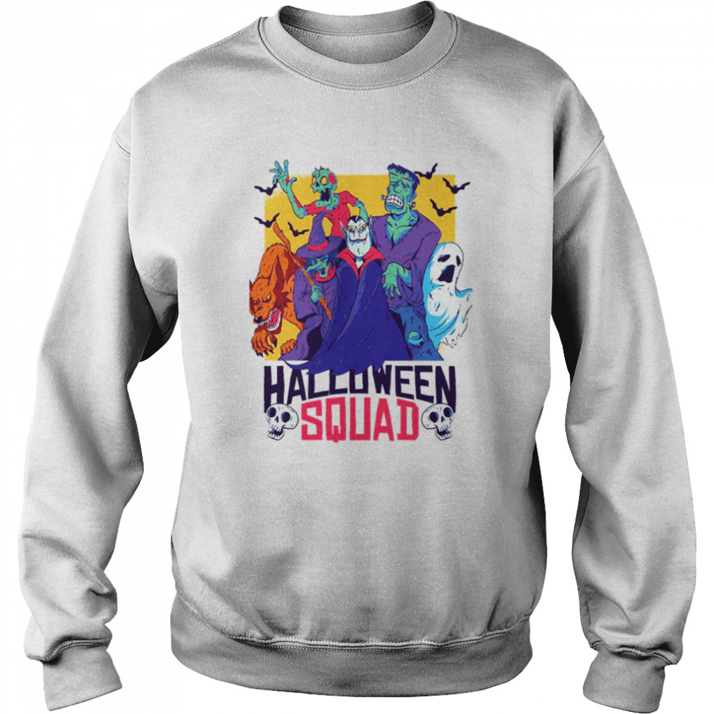 Halloween Monster Squad Zombie Witch Vampire Ghost Werewolf Frankenstein shirt Unisex Sweatshirt