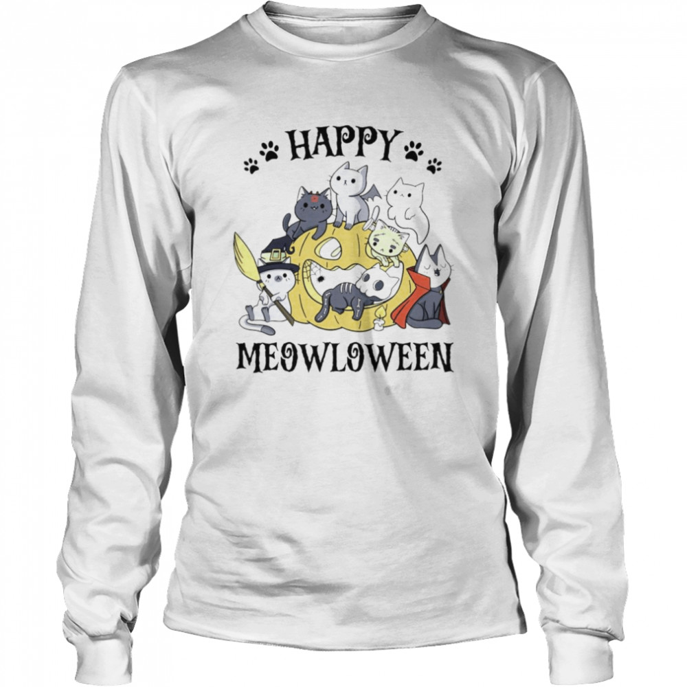 Happy Meowloween Halloween shirt Long Sleeved T-shirt