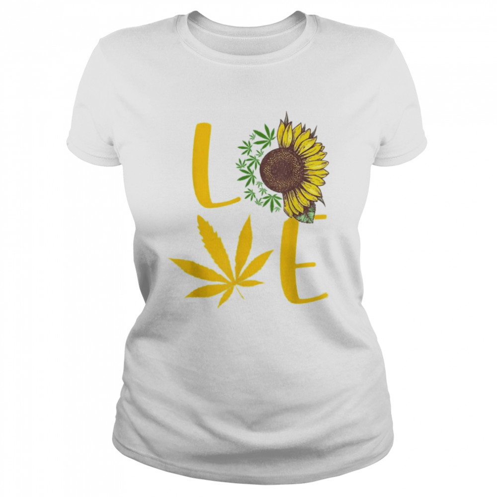 Hippie Clothes Stoner Gifts Love Flowers T- Classic Women's T-shirt