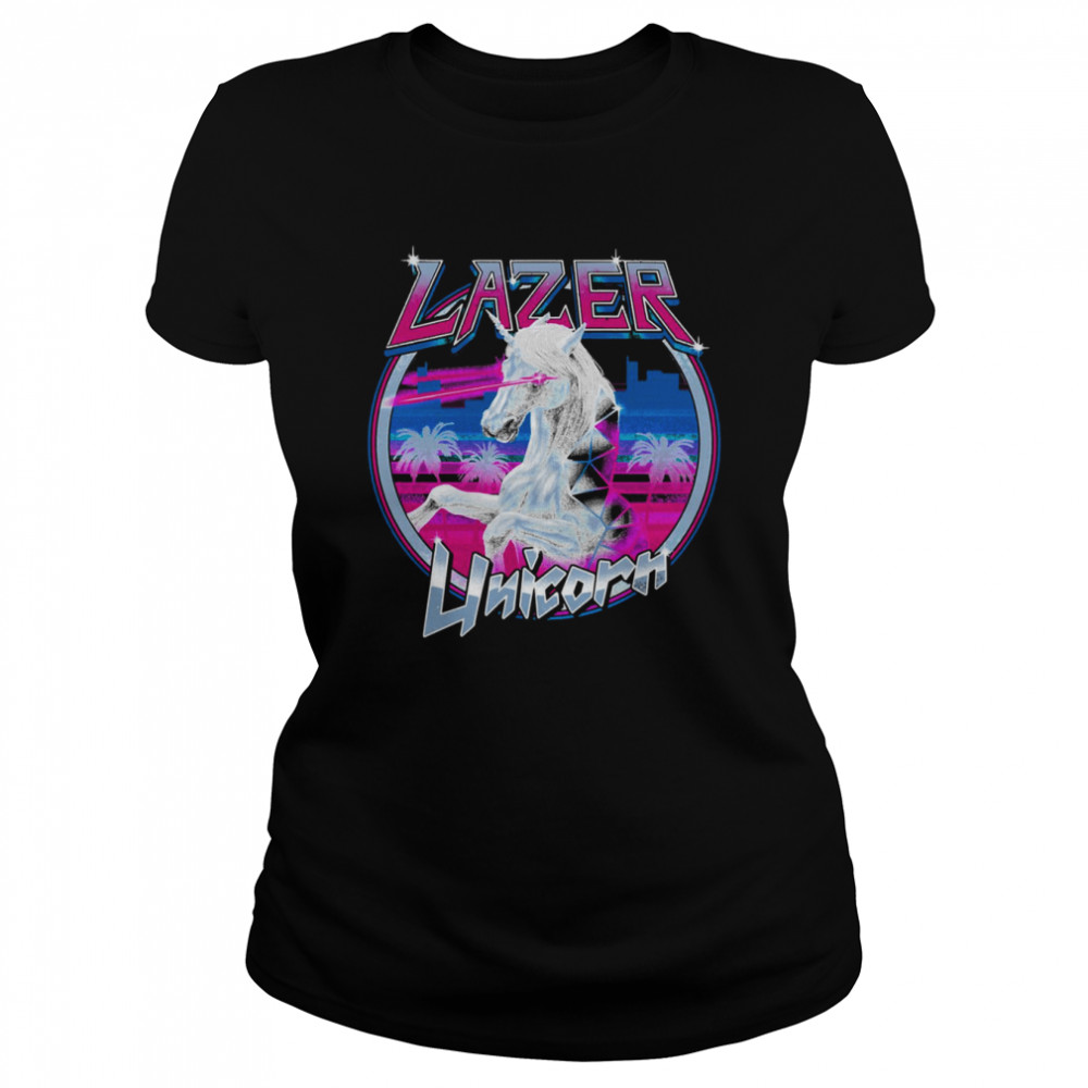 lazer unicorn shirt classic womens t shirt