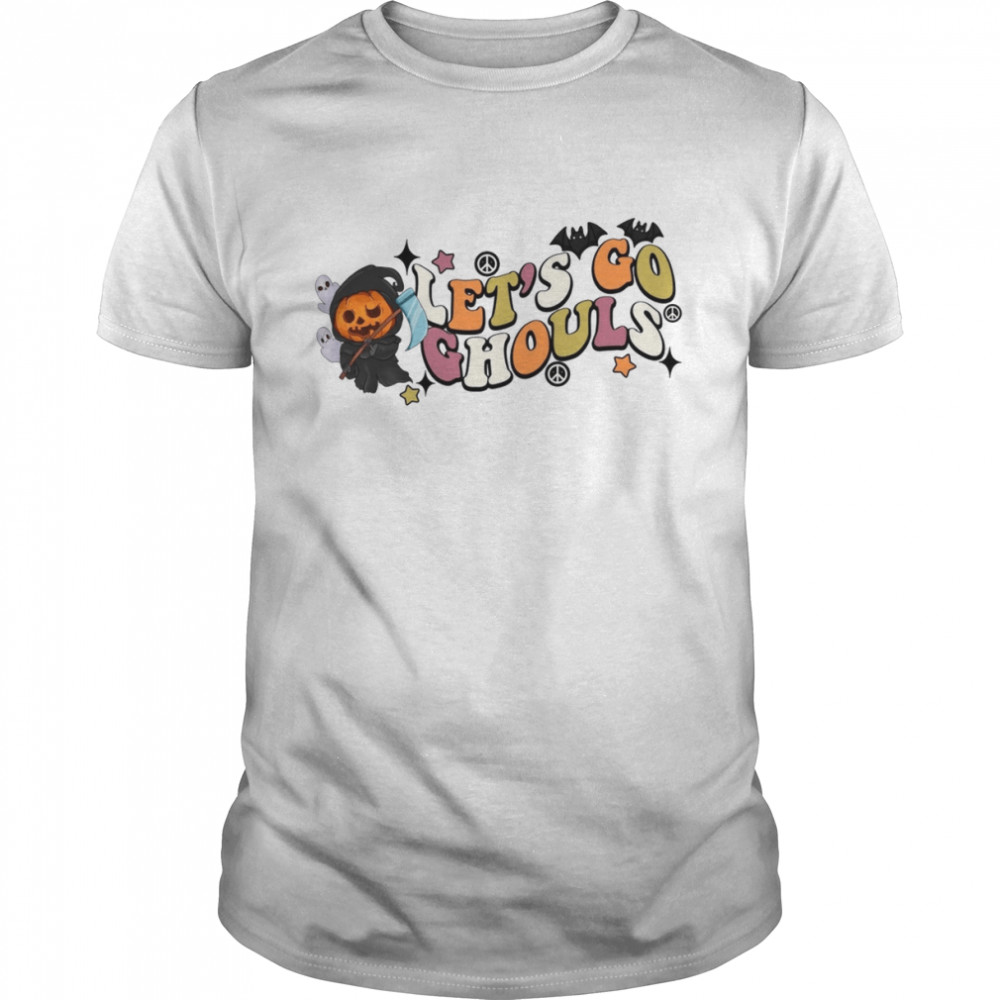 Let’s Go Ghouls Ghost Retro Funny Party Spooky Season Pumpkin Halloween shirt Classic Men's T-shirt
