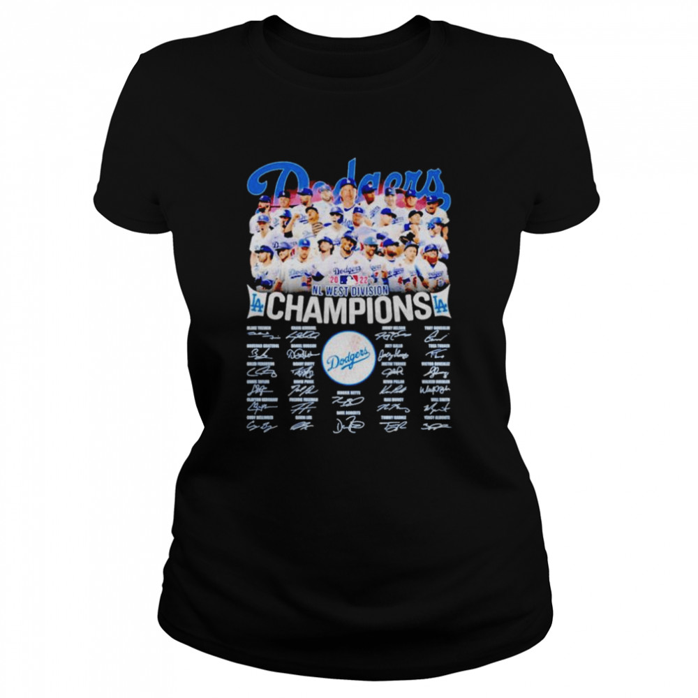 Los Angeles Dodgers NL West Division 2022 signatures shirt Classic Women's T-shirt