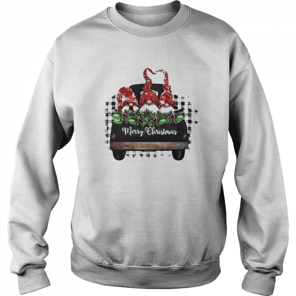 Merry Christmas Gnome Red Truck Unisex Sweatshirt