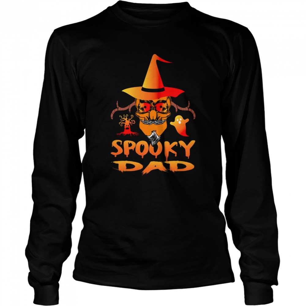 Orange Hat Halloween Trick Or Treat Spooky Dad shirt Long Sleeved T-shirt