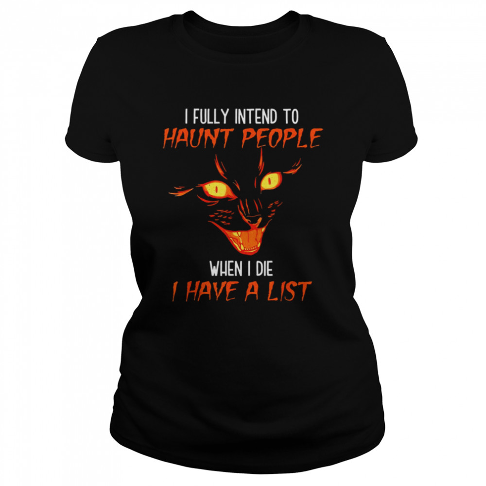 Spooky Scary Black Cat Halloween shirt Classic Women's T-shirt