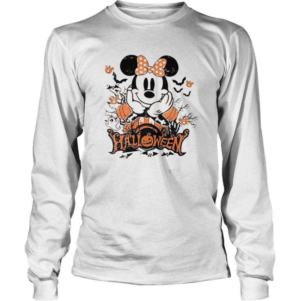 Vintage Disney Characters Minnie Mouse Halloween T  Long Sleeved T-shirt