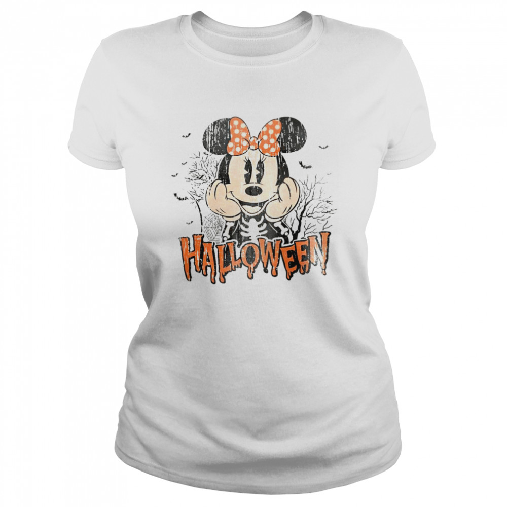 Vintage Mickey Disney Halloween Minnie Comfort Color T  Classic Womens T-shirt
