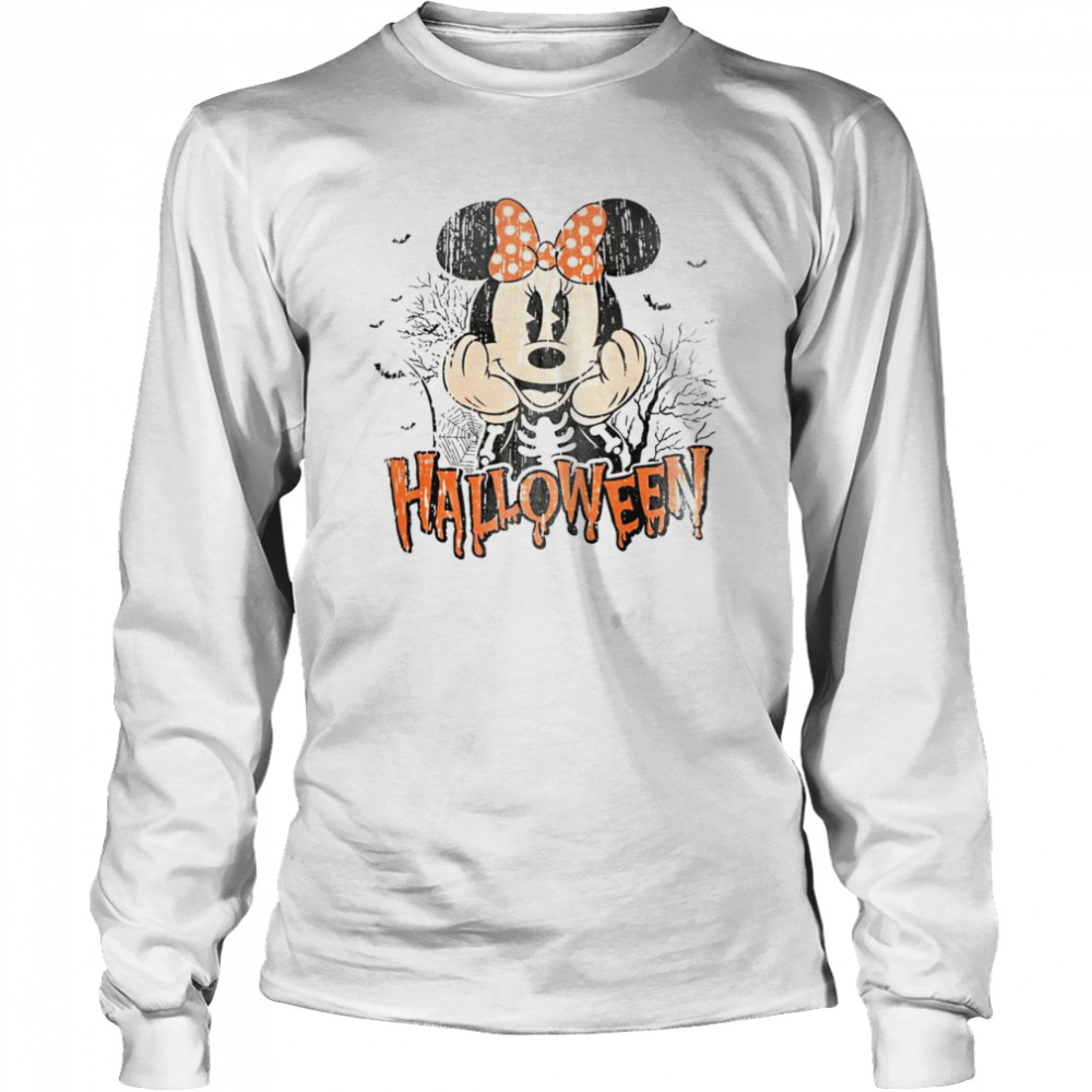 Vintage Mickey Disney Halloween Minnie Comfort Color T Long Sleeved T-shirt