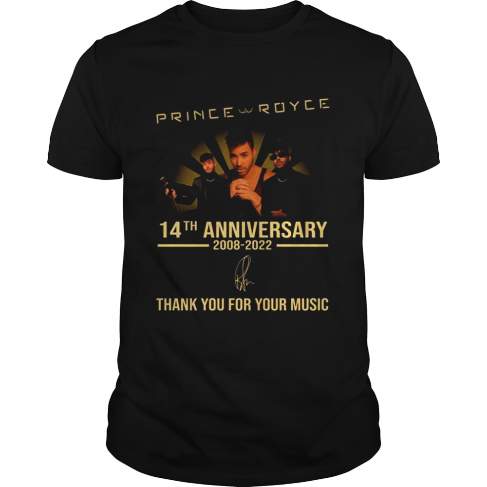 14th Anniversary 2008 2022 Thank You For Memories Signature Prince Royce shirt Classic Men's T-shirt