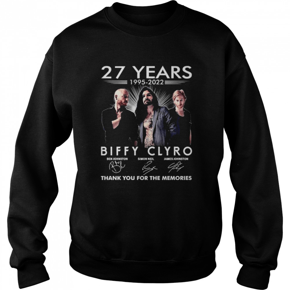 27 years 1995 2022 anniversary biffy clyro shirt unisex sweatshirt
