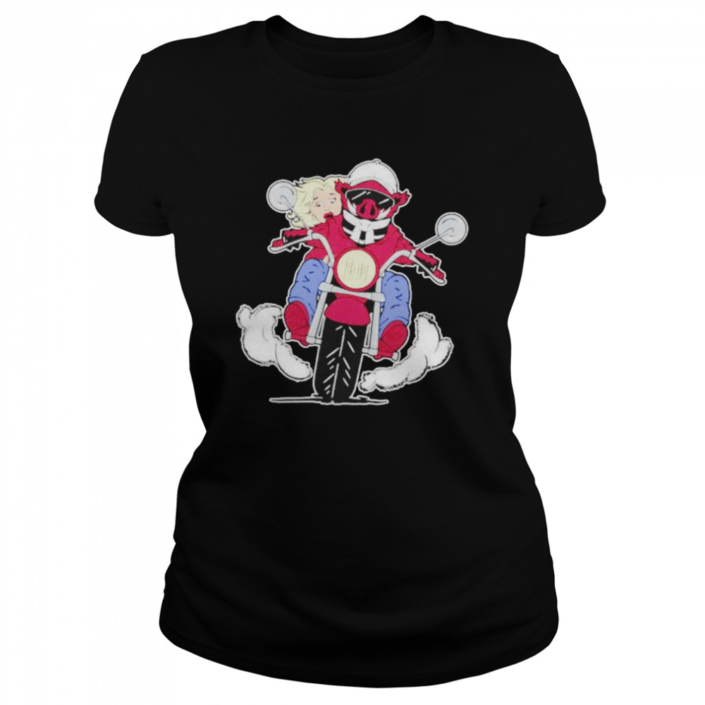 arkansas razorbacks football motorcycle shirt classic womens t shirt