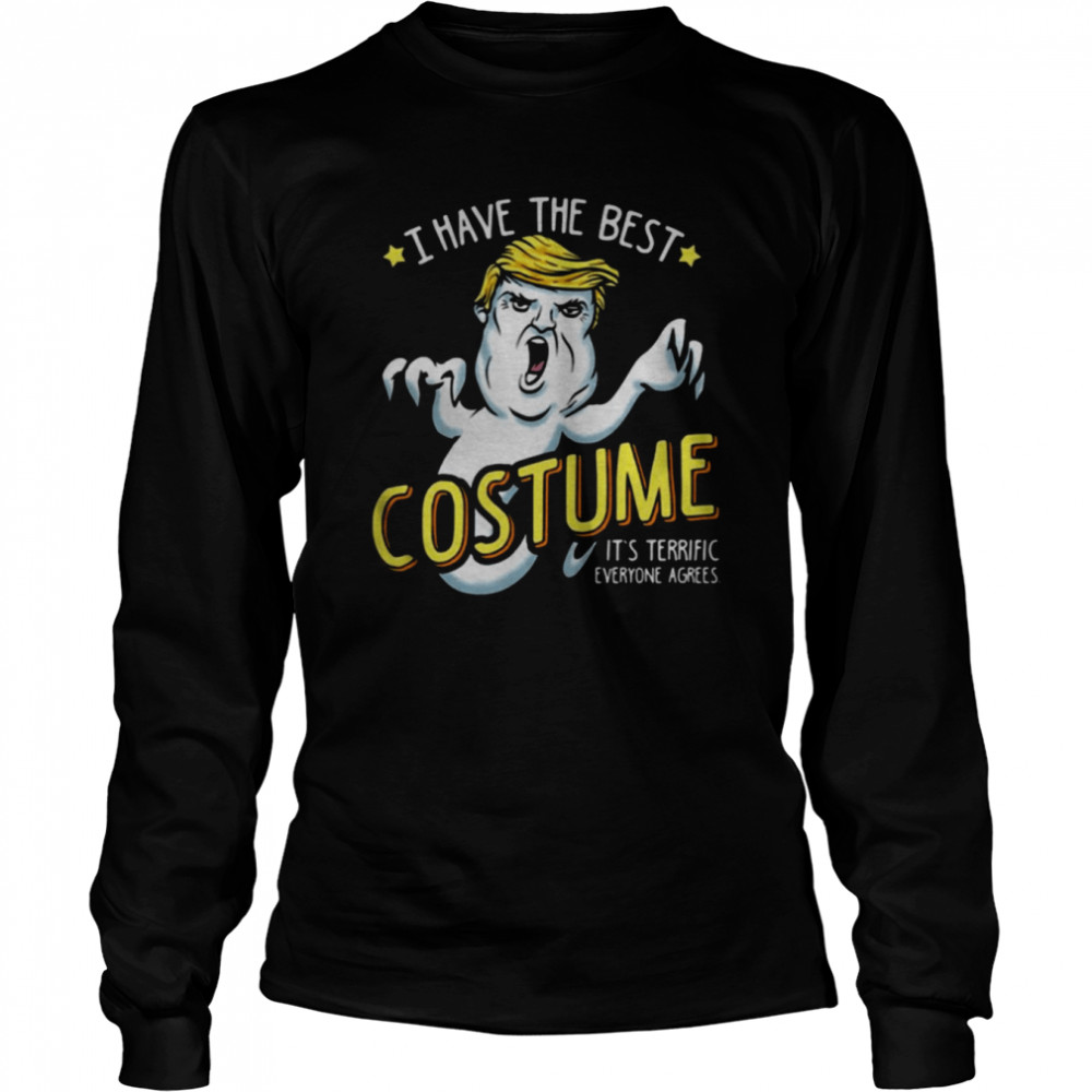 Costume Ghost Donald Trump Spooky Night shirt Long Sleeved T-shirt