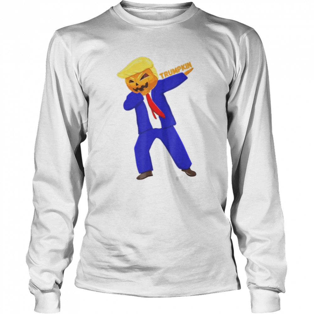 Dabbing Trumpkin Funny Trump Halloween T- Long Sleeved T-shirt