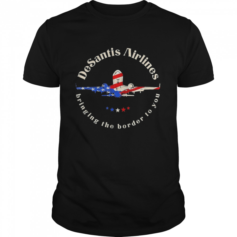 DeSantis Airlines Political Meme Ron DeSantis Us Flag T- Classic Men's T-shirt