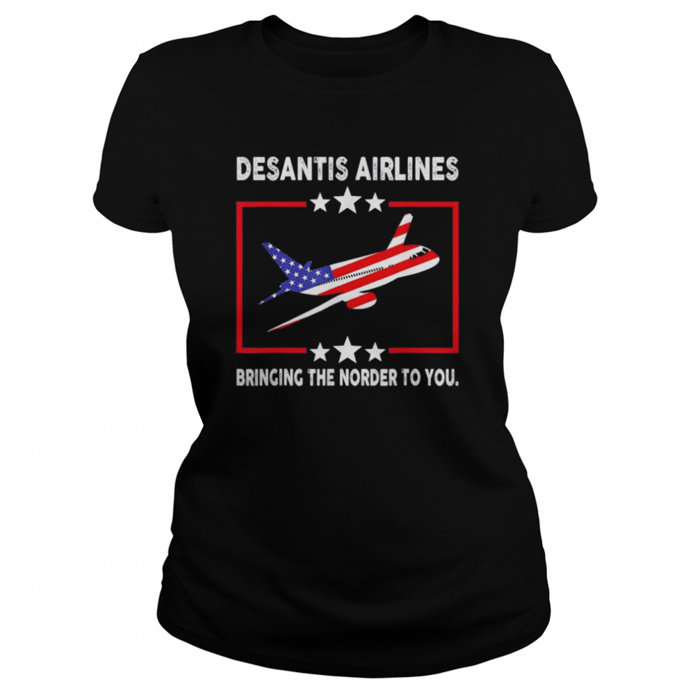 DeSantis Airlines Political Meme Us Flag T- Classic Women's T-shirt