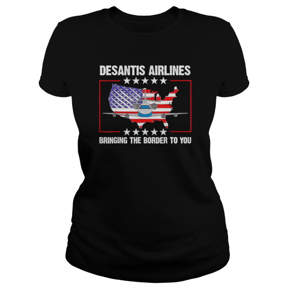 DeSantis Airlines Political Usa Flag T- Classic Womens T-shirt