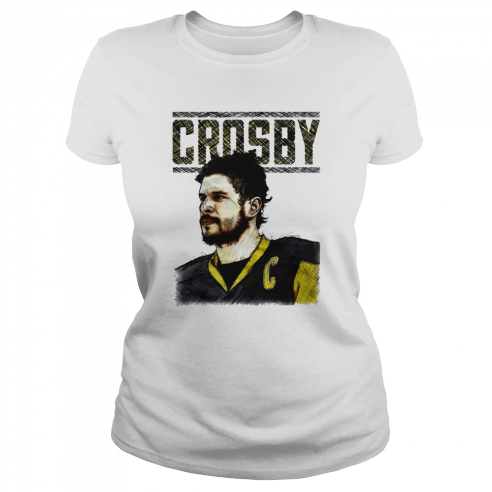 Fanart Portrait Pittsburgh Penguins Sidney Crosby shirt Classic Women's T-shirt