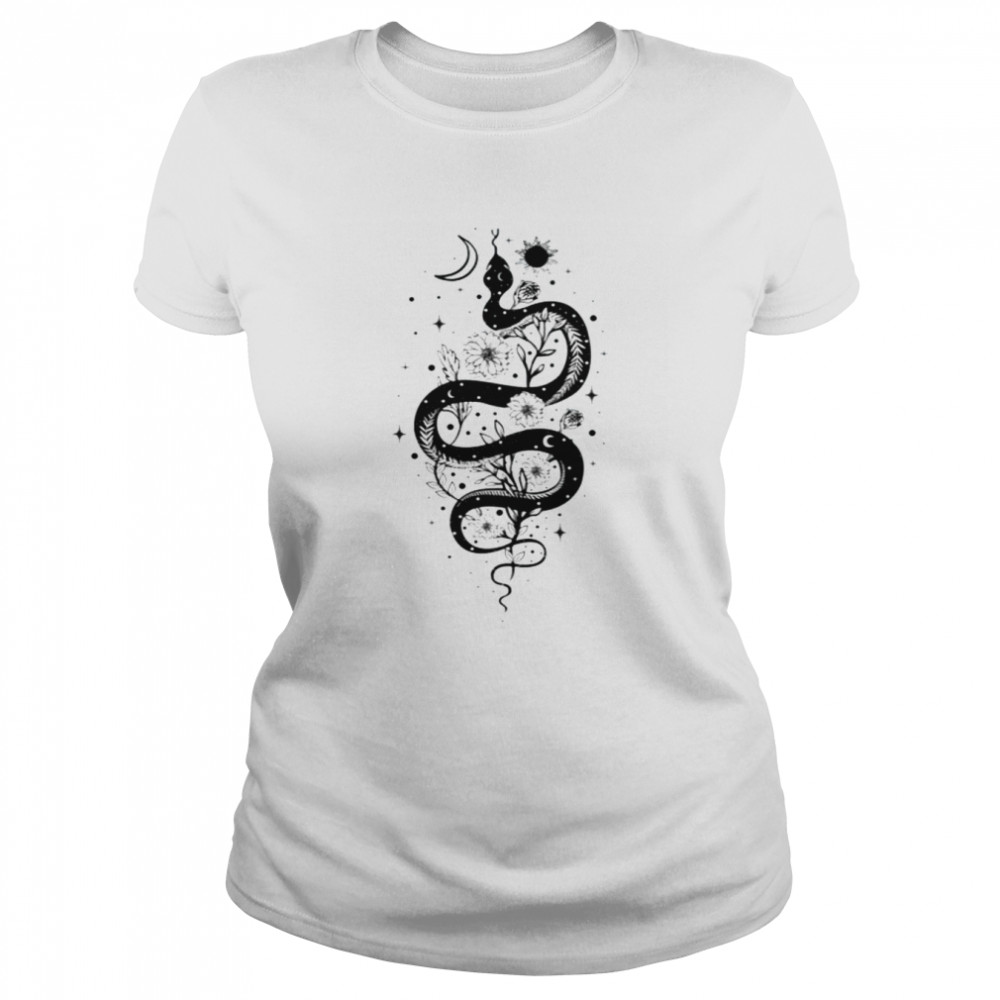 Floral Snake Reptile Aesthetic shirt Classic Women's T-shirt