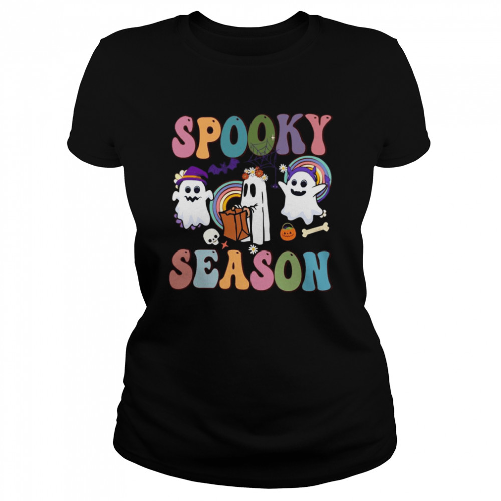 Groovy Ghost Spooky Season Halloween shirt Classic Womens T-shirt
