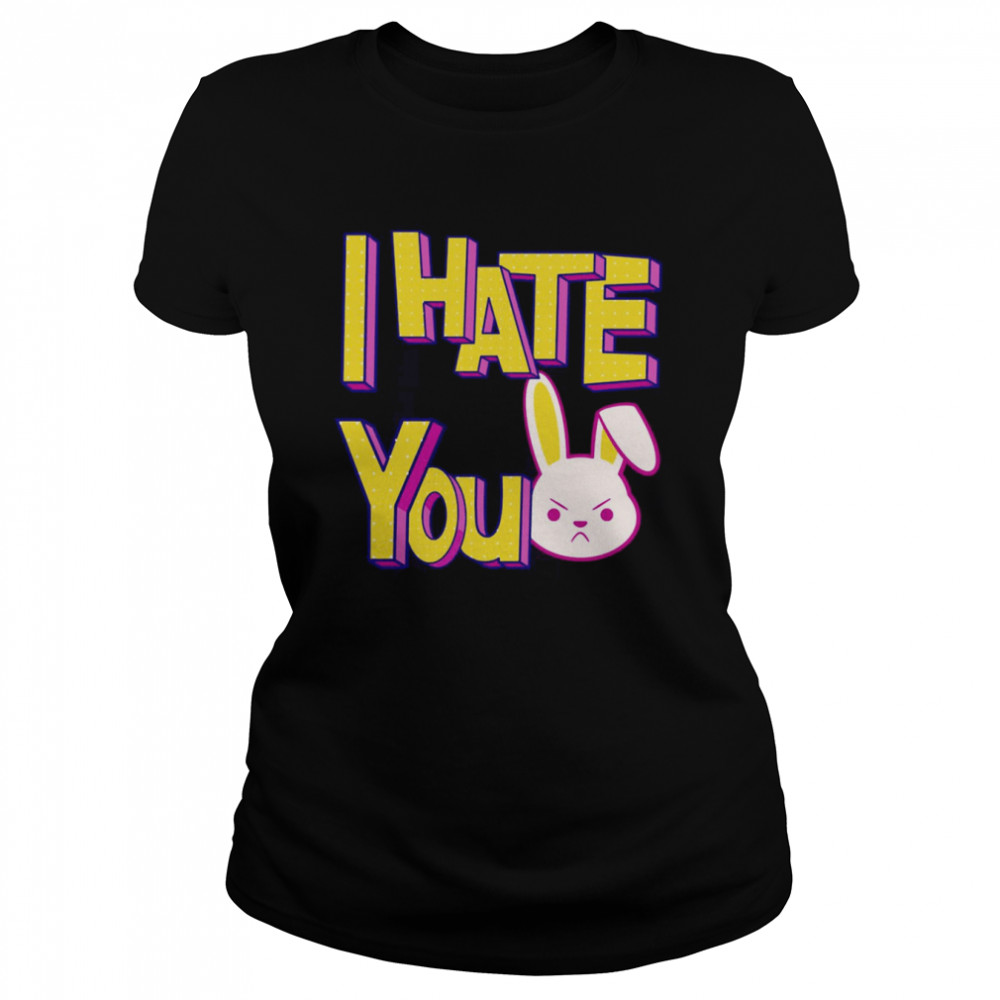 I Hate You Emoji Grumpy Bunny shirt Classic Womens T-shirt