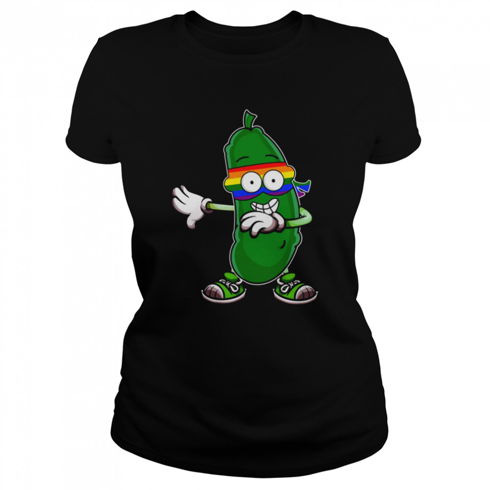 Lgbt Pickle Dabbing Cucumber Funny Rainbow Gay Pride shirt Classic Womens T-shirt