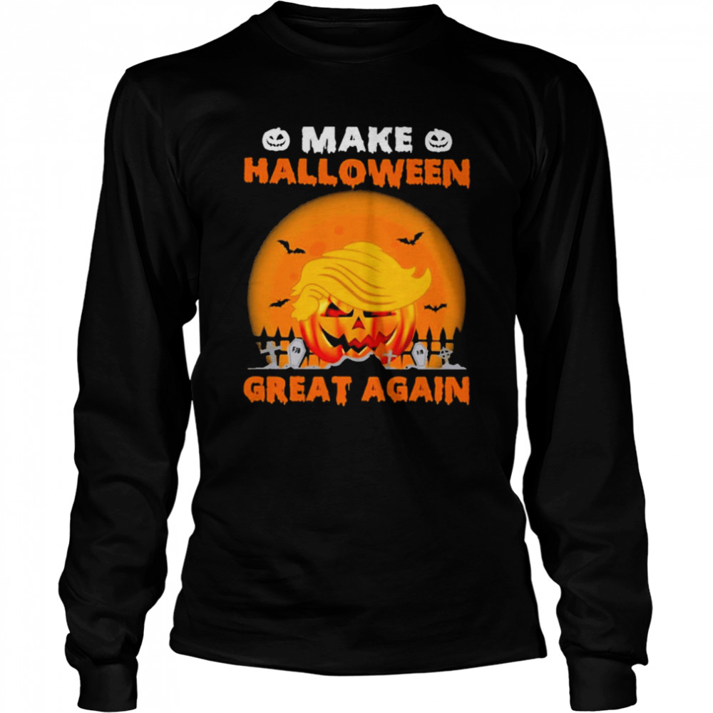 Pumpkin And Bat Horror shirt Long Sleeved T-shirt