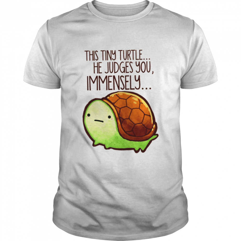 This Turtle He Judges You Reptile shirt Classic Men's T-shirt