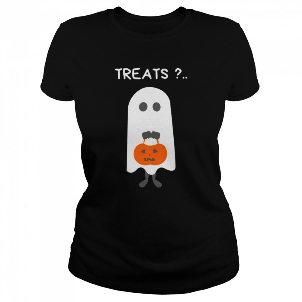 Treats Please Cute Ghost Funny Halloween shirt Classic Womens T-shirt