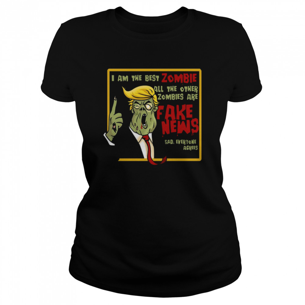 Zombie Donald Trump Halloween T- Classic Womens T-shirt