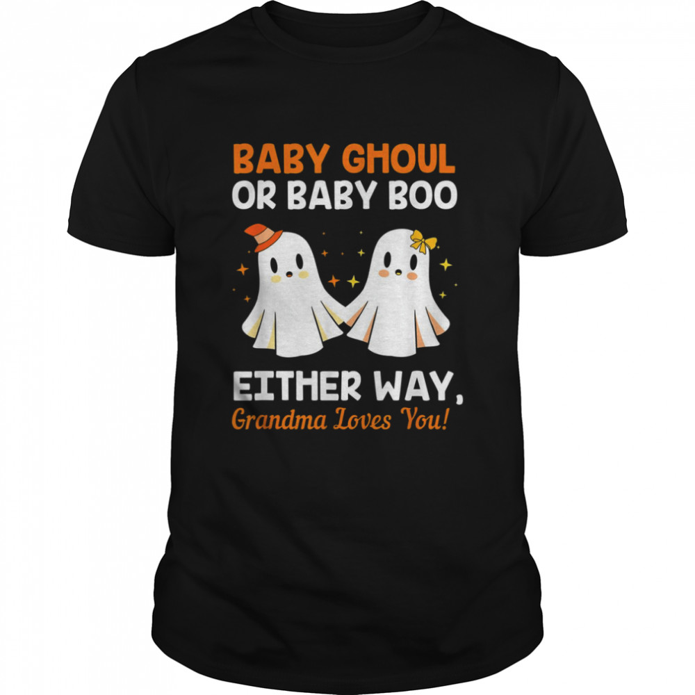 Baby Shower Grandma Halloween Gender Reveal Booy Or Ghoul Grandma Halloween T- Classic Men's T-shirt