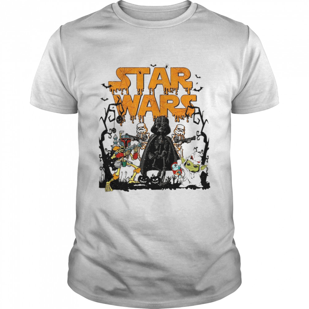 Baby Yoda Darth Vader Star Wars Halloween Vintage Star Wars Skeleton T- Classic Men's T-shirt
