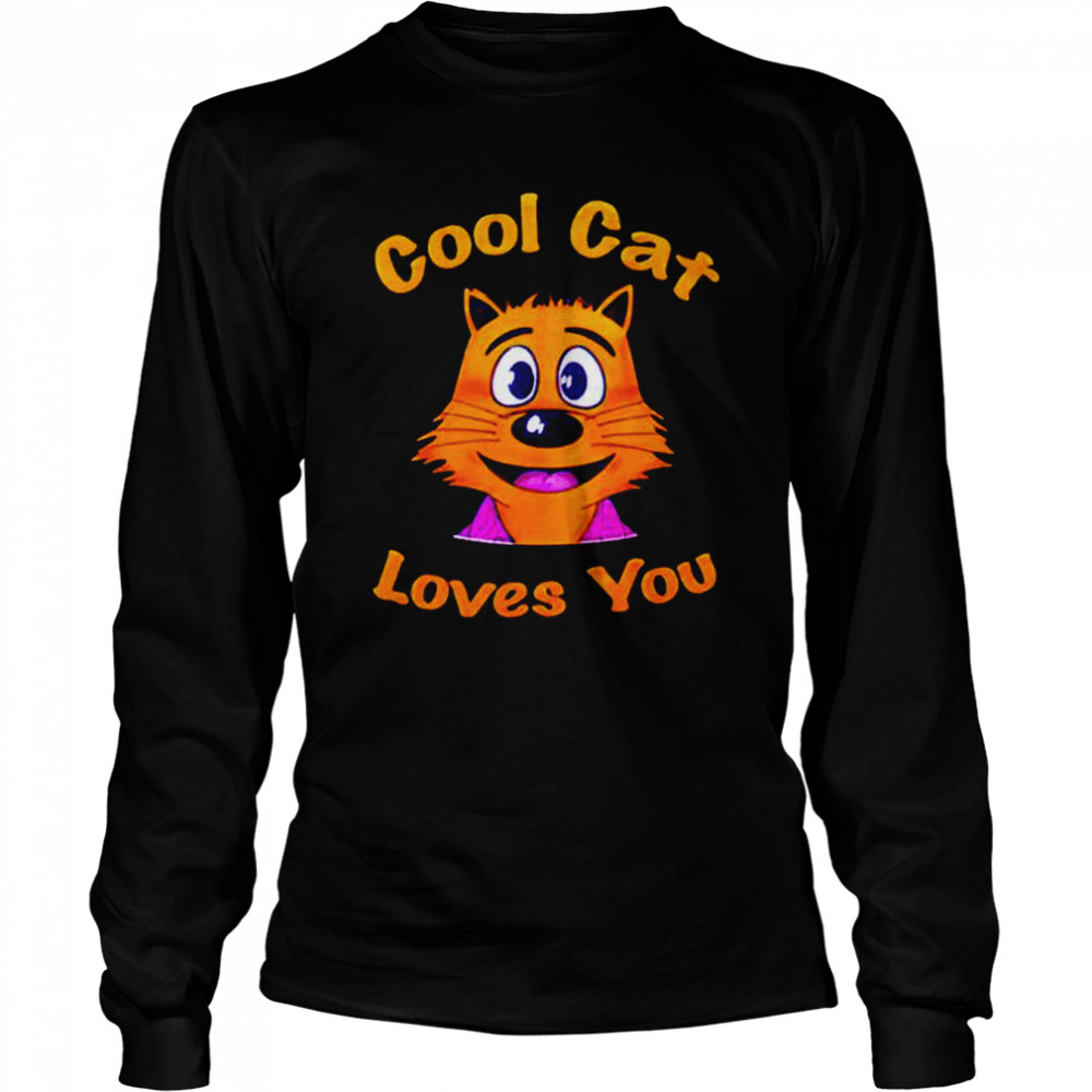 Cool cat loves you shirt Long Sleeved T-shirt